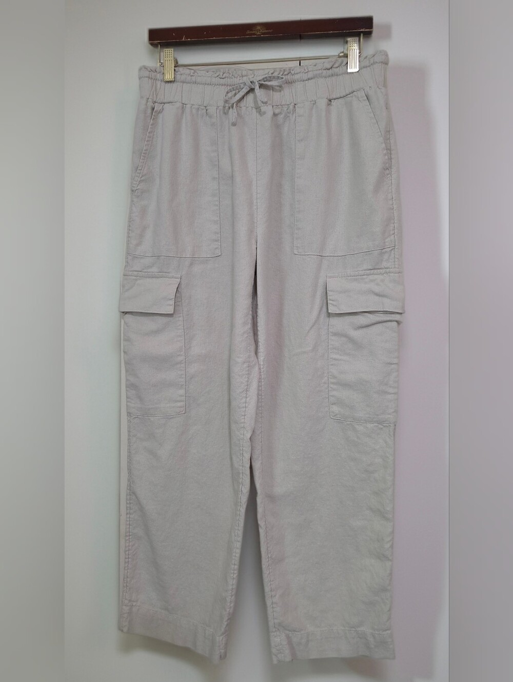 Time And Tru Linen Blend Cropped Cargo Pants Size M